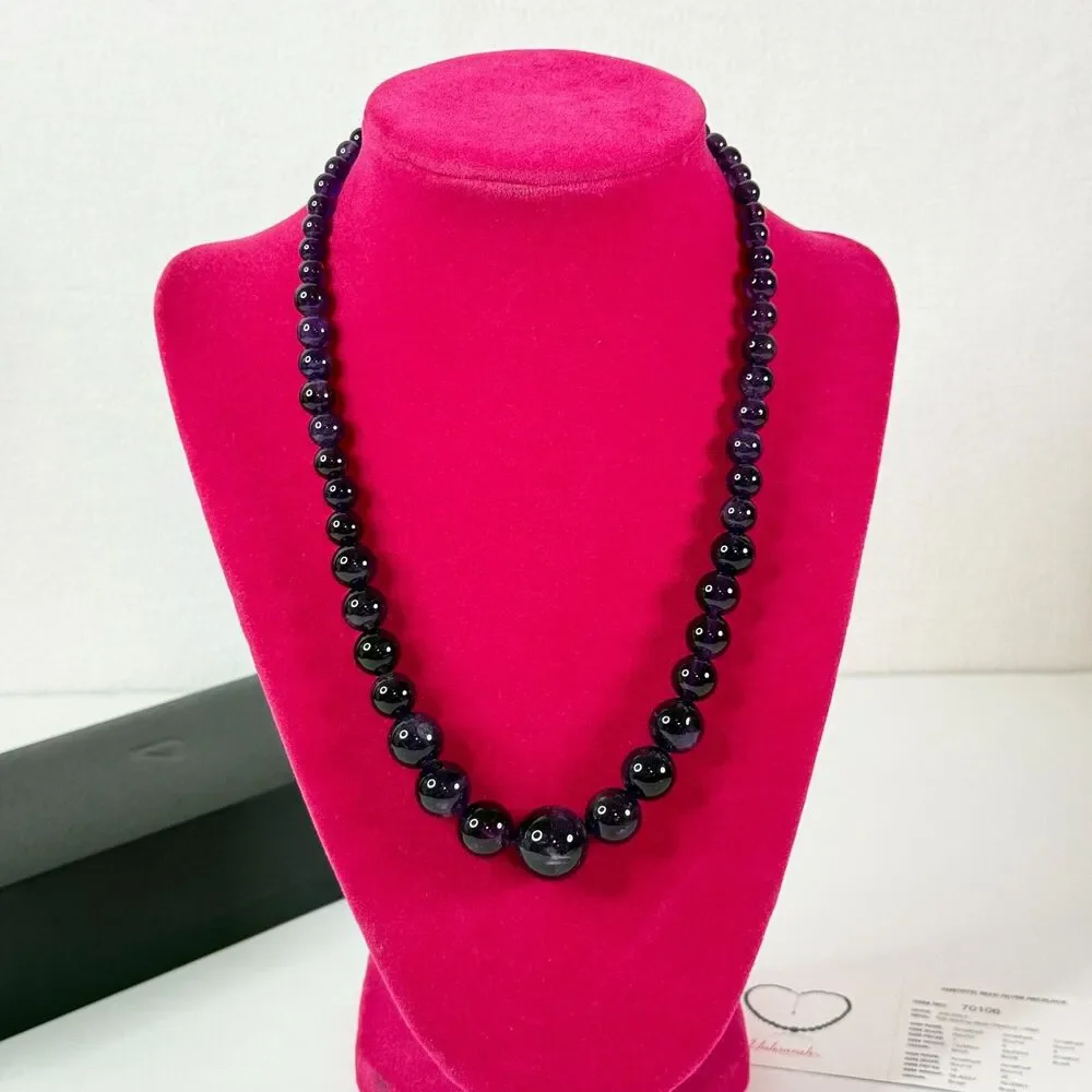 Amethyst Bead Silver Necklace | yahsarah | Gems TV | 925 Sterling Silver